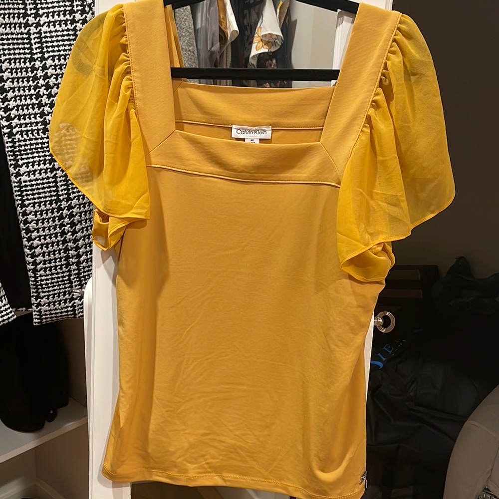 Calvin Klein mustard blouse